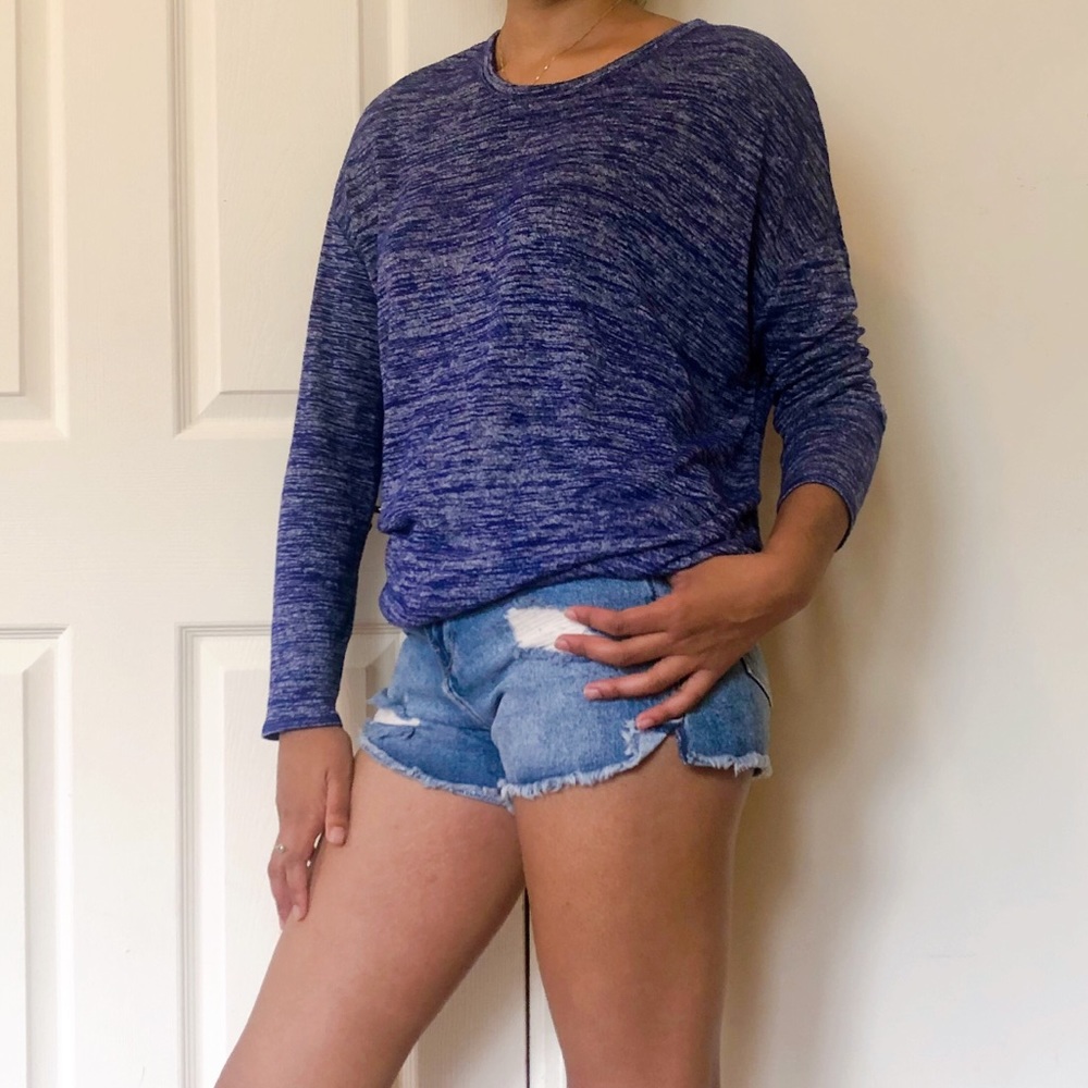 Aritzia Wilfred Free oversized long sleeve blue LS